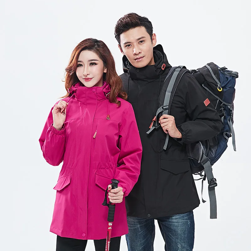 

CANDOMOM Softshell Windproof Jackets Outdoors Keep Warm Two Piece Set Jacket Heating Cycling Ski Suit Couples for Men Women