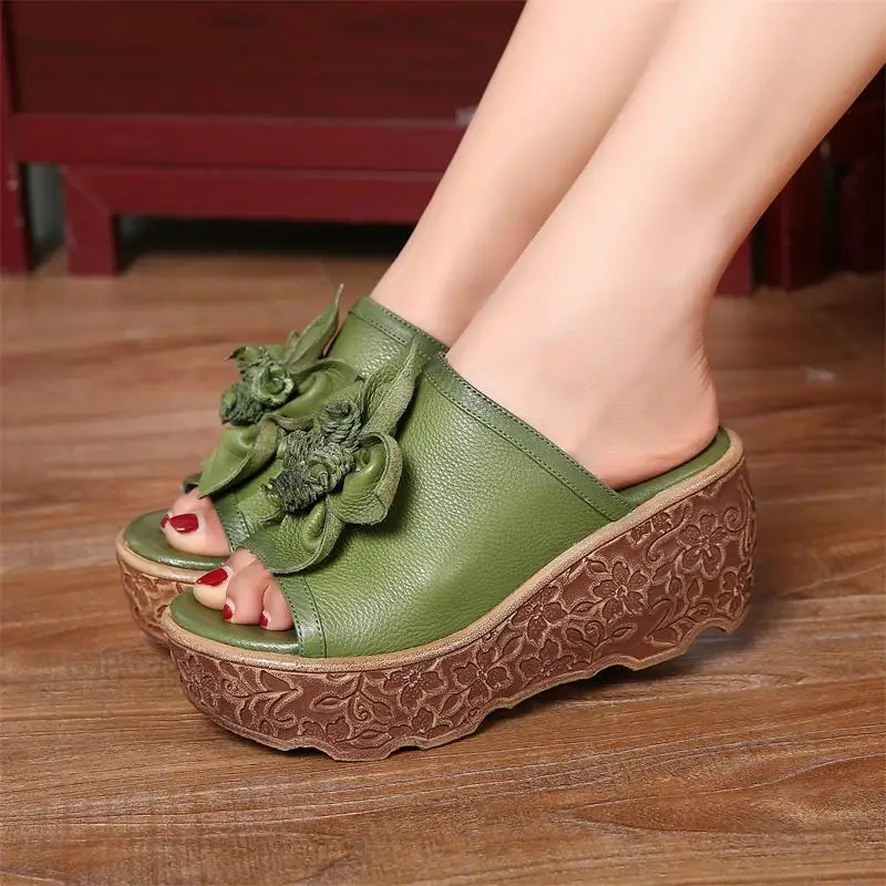 ZHUZHIXIU-2018 summer new style women's cool slippers, genuine leather slippers,muffins bottom,thick bottom fish mouth slippers. ZHUZHIXIU-2018 summer new style women's cool slippers, genuine leather slippers,muffins bottom,thick bottom fish mouth slippers.