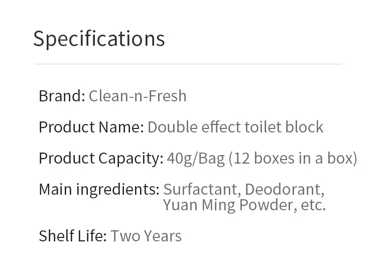 Xiaomi Clean-n-fresh Double-effect Deodorizing Cleaning Toilet Block Independent Water-soluble Film Packaging Anionic Active Fac (12)