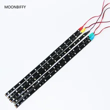 MOONBIFFY 1 шт. Водонепроницаемый Авто декоративная Гибкая Светодиодные ленты высокомощный 12V 30 см 15SMD Автомобильный светодиодный дневной светильник 5 видов цветов