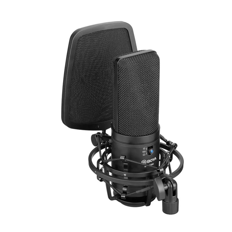 BOYA BY-M1000 конденсаторный микрофон с большой диафрагмой 3 диаграмма направленности для певицы подкастер voicever Студийный микрофон Facebook Vlog
