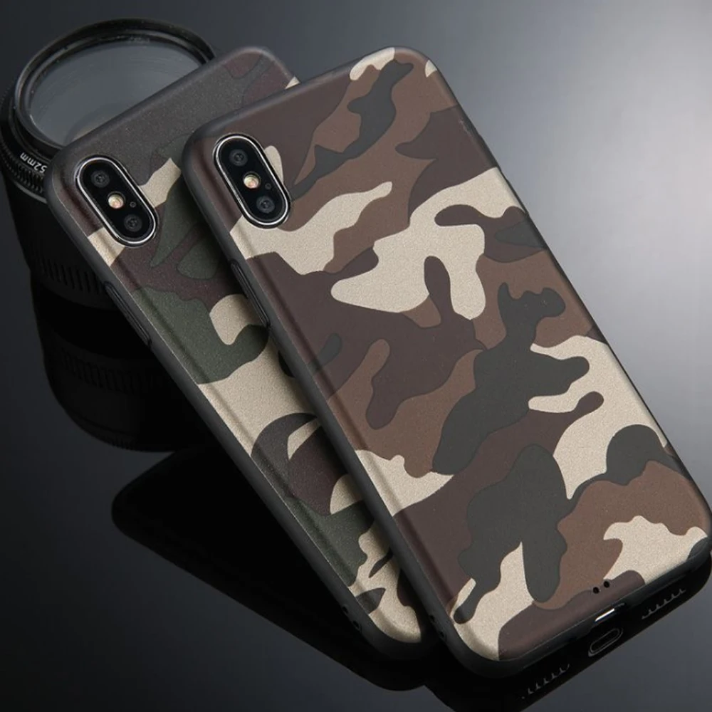 Армейский зеленый камуфляжный чехол для iPhone X 6 6S 7 8 Plus мягкие силиконовые чехлы из