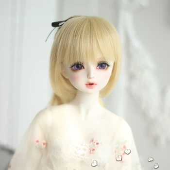 

Cateleya BJD SD doll hair Girl doll short hair ponytail connnected with wig 1/3 1/4 doll accessories Wig free shipping