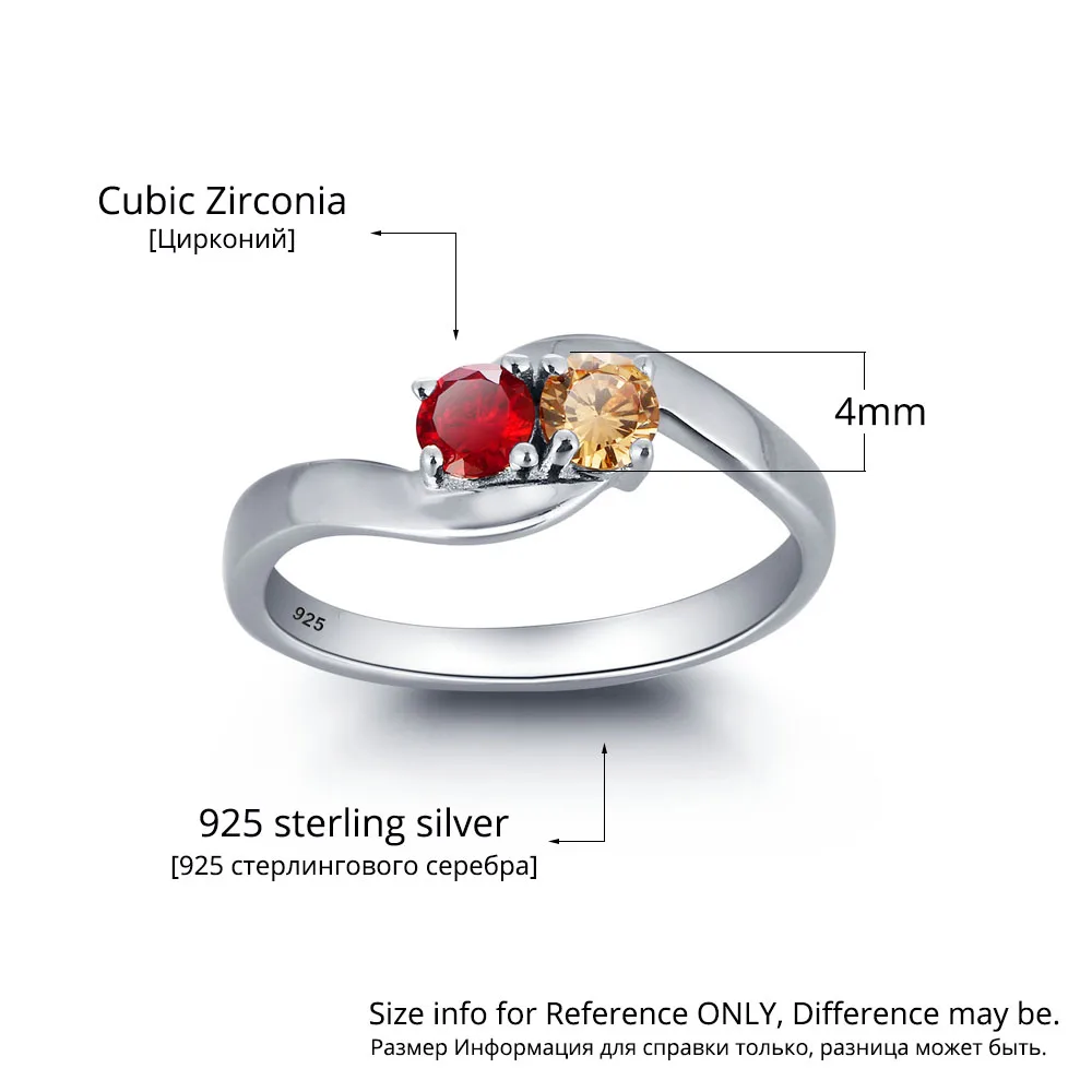 Personalized Love Promise Ring Simple 925 Sterling Silver Cubic Zirconia Ring Valentine's Day Gift (JewelOra RI101791)