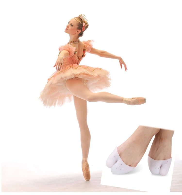 Separador do Dedo do pé Protetor para Pointe Sapatos de Ballet Capa de Gel de Cuidados com os Pés Par de Silicone Pointe Pedicure Separateur Orteil 20 Toe Cap 2 Ballet Pointe Toe Cap Capa de Gel
