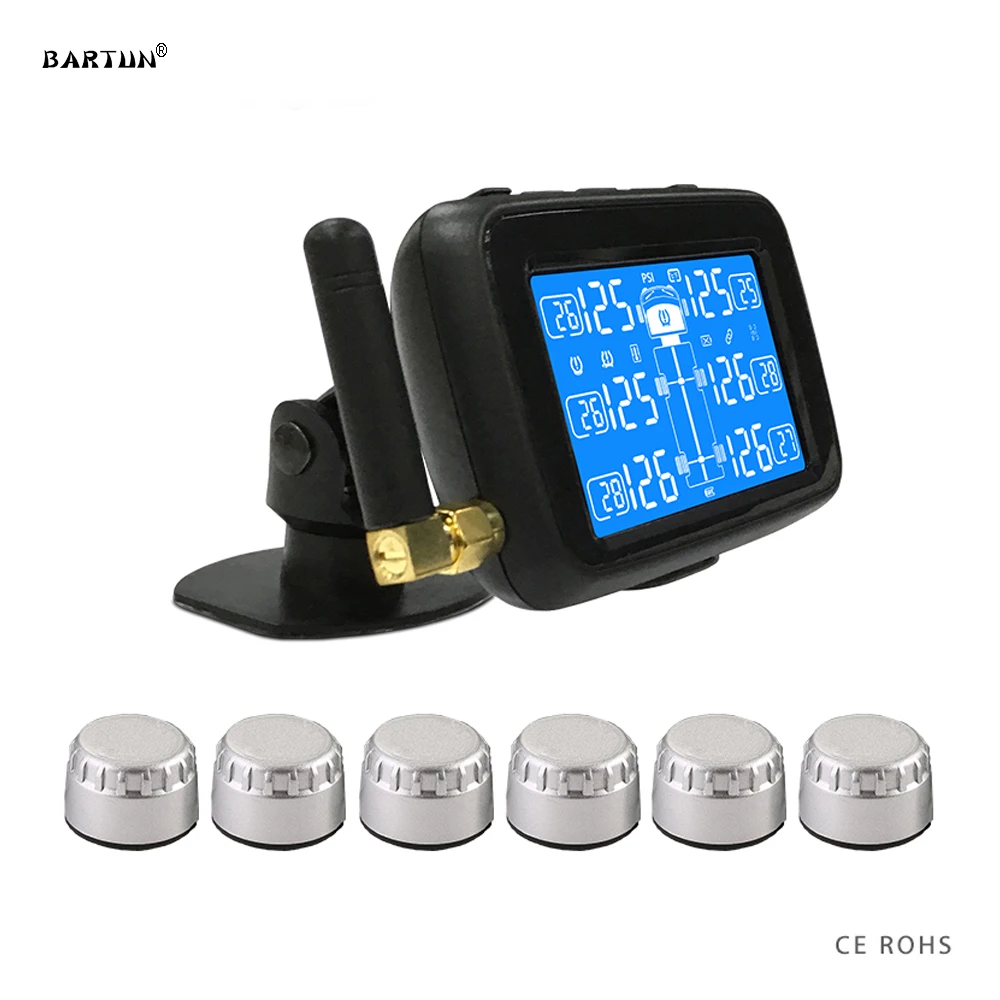 

U901 Truck TPMS Tyre Pressure Monitoring System Automotive Tire Failure Alarm Apparatus 6 External Sensors Detect Tire Abnormal