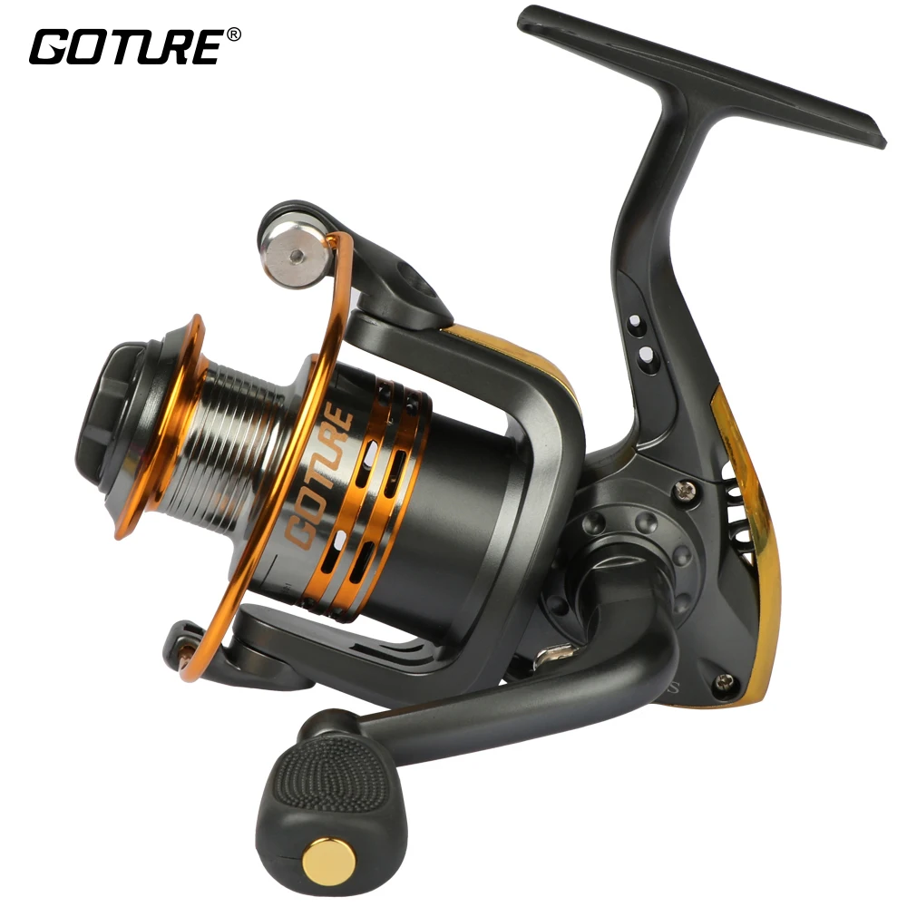 preço Goture Metal Spool Spinning Reel Fishing 6BB Roda Superior para Água Salgada Em Água Doce Pesca 500 1000 6000 Series