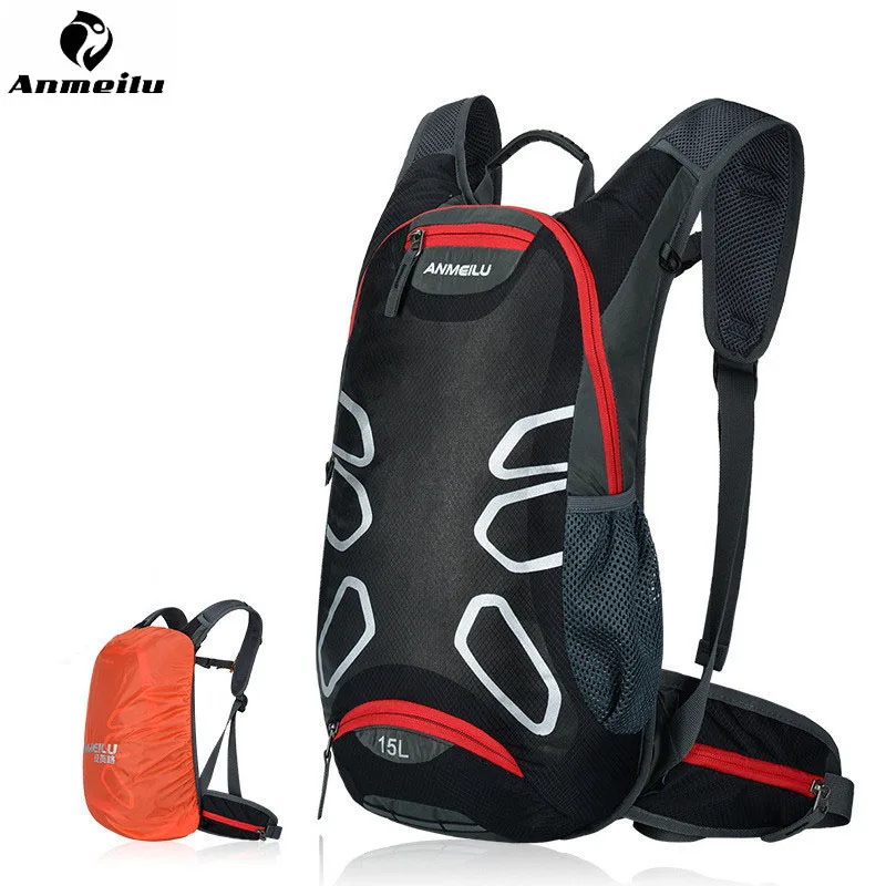 Bolsa da Motocicleta Capacete à Prova Água com Capa de Chuva Anmeilu Ciclismo Respirável Mochila Bolsa Dwaterproof