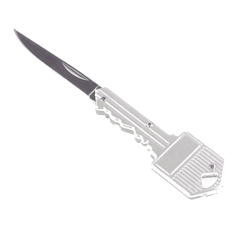 Silver Мини-нож в виде ключа письмо лагерь Открытый брелок складной открытие Открыватель карманный посылка для выживания гаджет многофункциональный инструмент коробка для лезвий комплект - Цвет: Silver