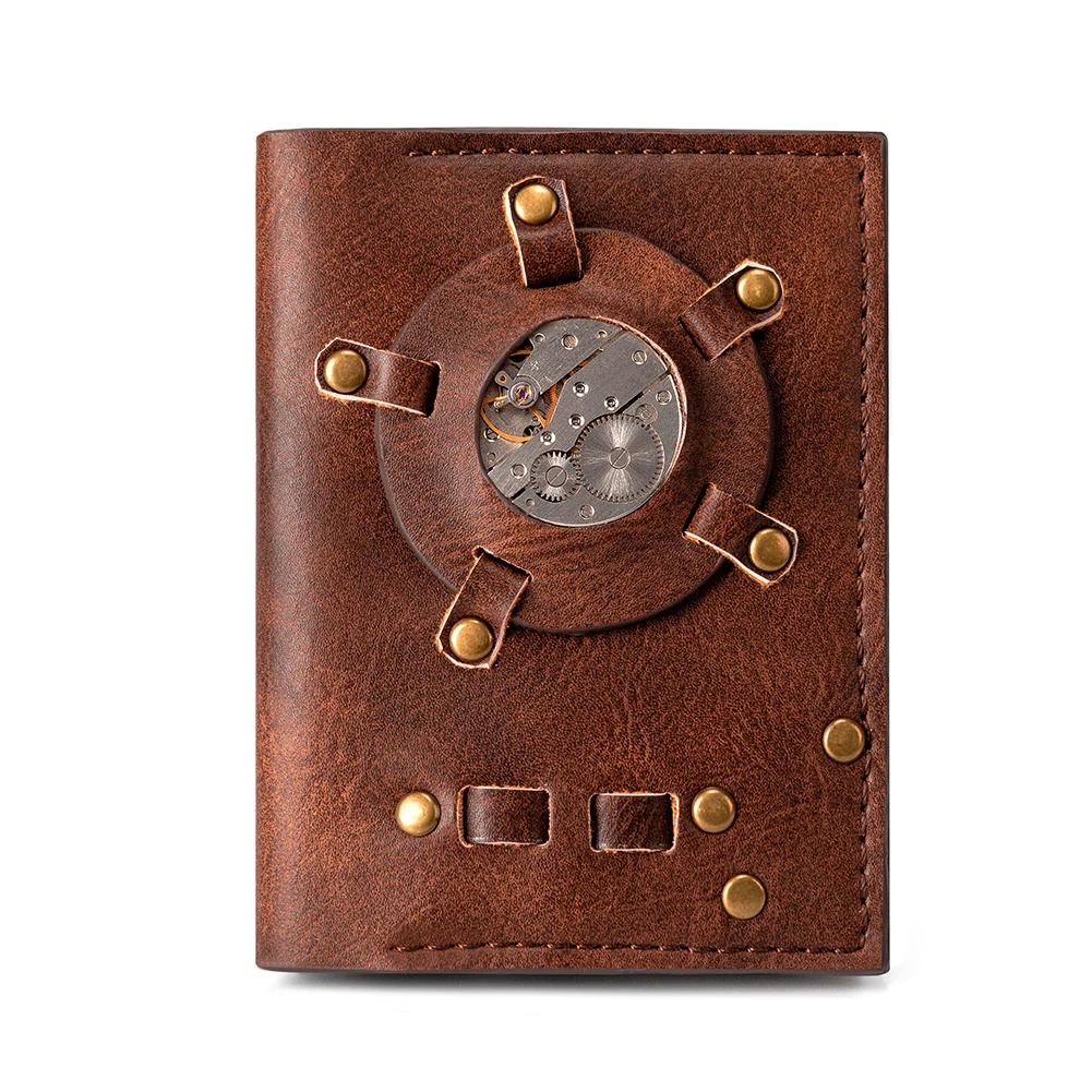 GearDuke Ретро часы основной бумажник Европа Стиль Мода Панк Рок кошелек горизонтальные короткие мужские бумажник