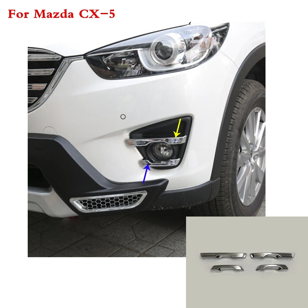 

For Mazda CX-5 CX5 2015 2016 car body front fog light lamp detector frame stick styling ABS Chrome cover trim parts