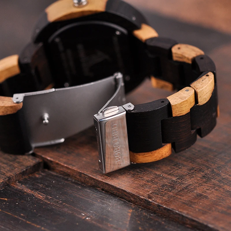 Multiple Time Zone BOBO BIRD Wooden Watch Men Women Fashion Stylish Wood Wristwatch Timepiece relogio masculino L-R10