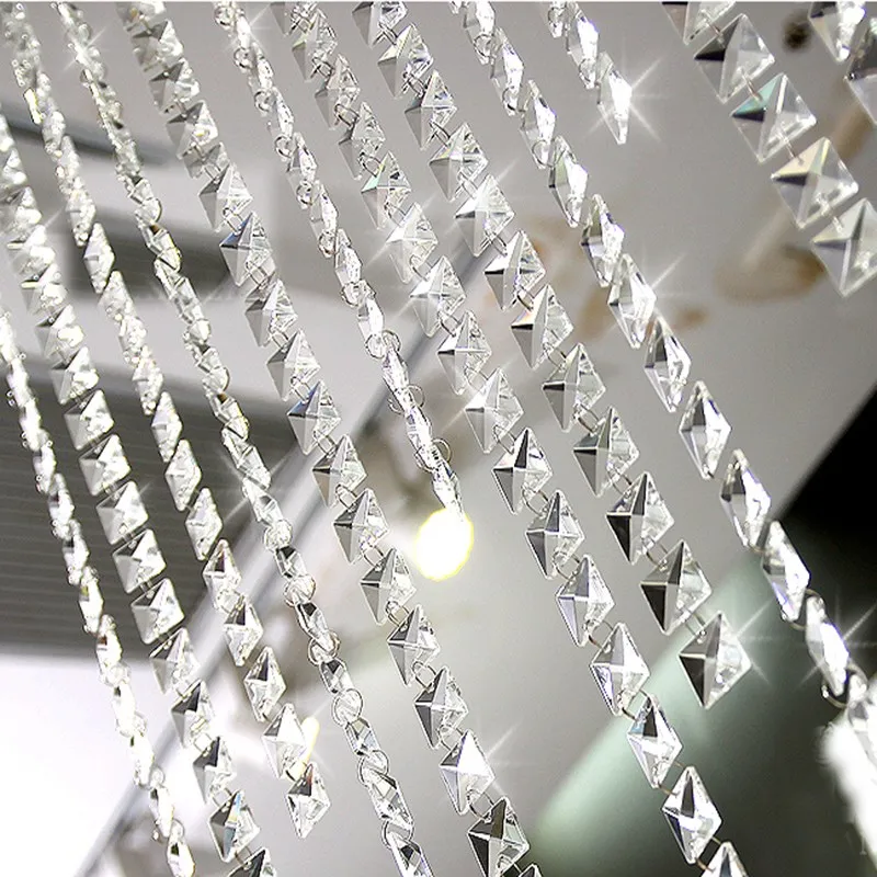

100pcs/lot 14-22MM machine grinding clear square crystal beads prism DIY chandelier lamp in 2 holes Home Curtain Accessories