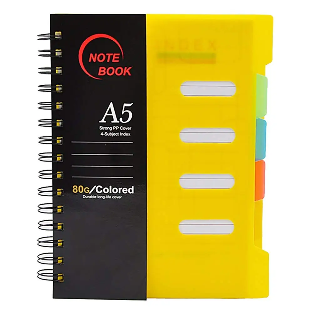 

MYLIFEUNIT Color matching Hardcover Spiral Bound Notebook with Tabs, 100 Sheets/8.3 x 5.8 Inch
