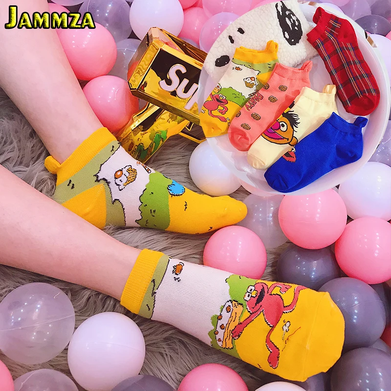 

2019 New Fashion Korea Style Short Art Socks for Women Cute Cartoon Colorful Harajuku Funny Wild Street Cotton Casual Gift Socks