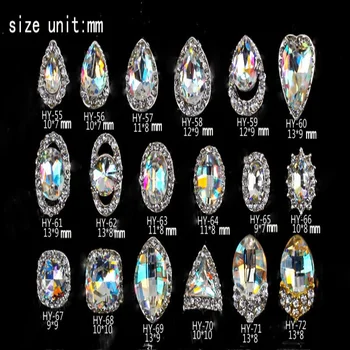

Hot Sale 40pcs/lot Rhinestone Button Flatback Button Nail Art Decoration Wedding Button Crystal DIY Accessories YG01