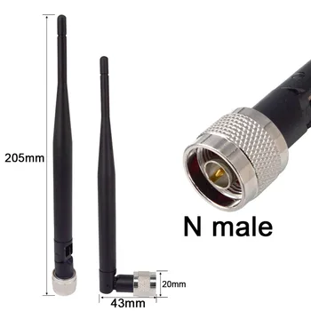 

10pcs/lot 4G 5dB LTE Antenna 698-960/1700-2700Mhz 3g 4g lte Aerial with N Plug Connector nickelplated Free shipping