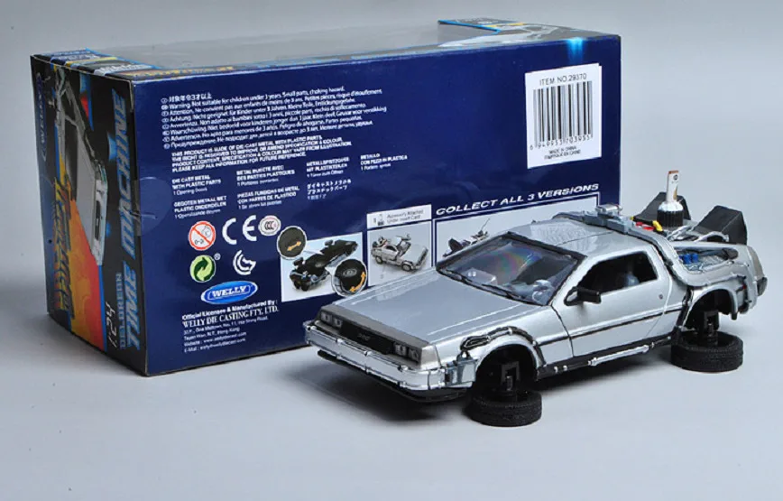Welly 1:24 Delorean Time Machine Назад в будущее часть 2 Летающий режим литая модель автомобиля