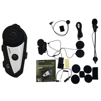 

V6 Bt Walkie-Talkie Motorcycle Helmet Headset Multi-Function Stereo Walkie-Talkie While Pairing 2 Different Bluetooth High-Fid
