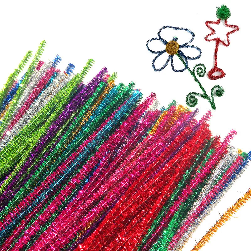 100pcs-lot-Long-30cm-Glitter-Chenille-Stems-Pipe-Cleaners-Kids-Toys-DIY-Handicraft-Materials-for-Creative