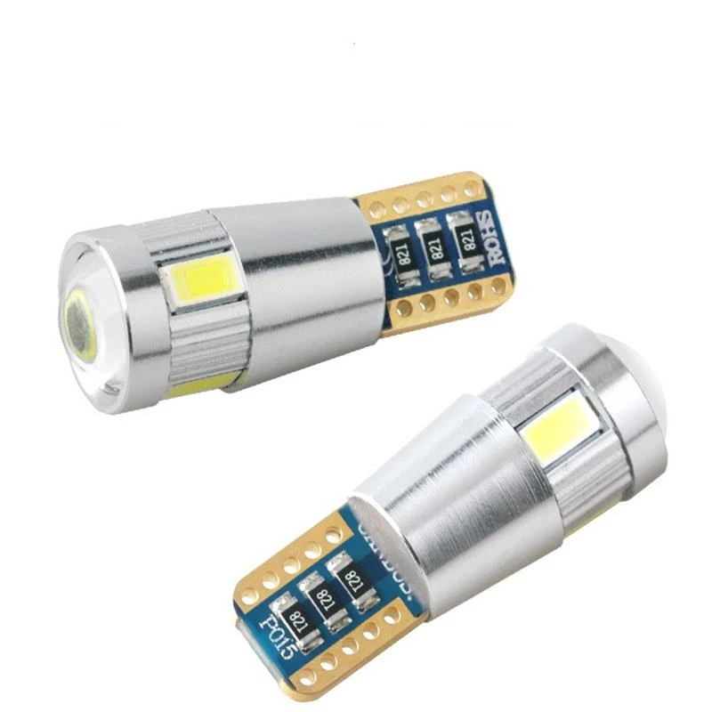 

2 pcs W5W 5 led 5730 SMD Projector Lens Canbus Error Free auto Clearance tail Lights T10 CAR Wedge NO OBC ERROR