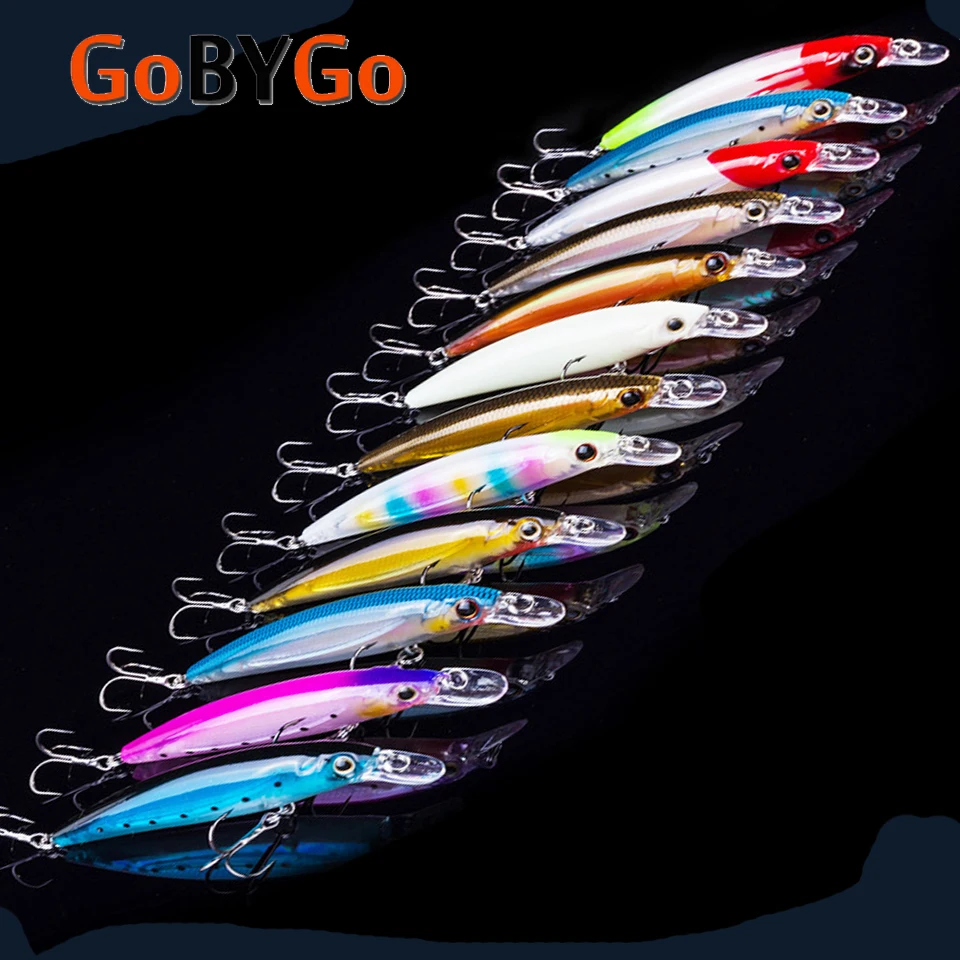 GoByGo 1 шт. Minnow плавающая приманка для рыбалки на высоком каблуке 11 см 14g твердый