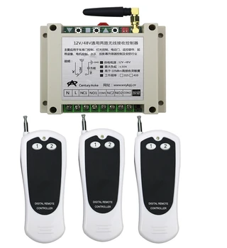 

DC12V 24V 48V 2 CH RF Wireless Remote Control Switch System 1 receiver & 3 transmitter home appliances/lamp