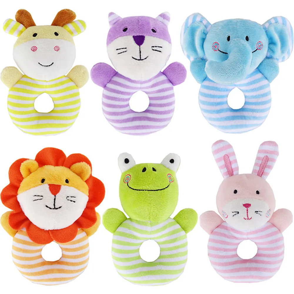 Baby BB Rattle Toys Cute Plush Hand Ring Bell Toy Sound Multi-Color Animal Infant Early Educational Doll Gifts |