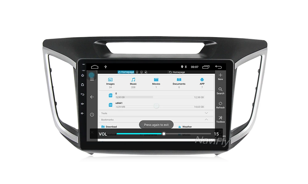 Navi-Fly Full touch 10,1 дюймов Большой экран Android8.1 Автомобильный мультимедийный видео плеер для hyundai Creta ix25- с gps navi