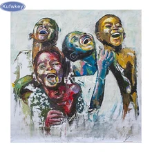 Дети, Африка, счастливый. Полный квадратный алмаз 5D DIY алмазная живопись фото на заказ 3D вышивка крестиком Алмазная мозаика домашний декор