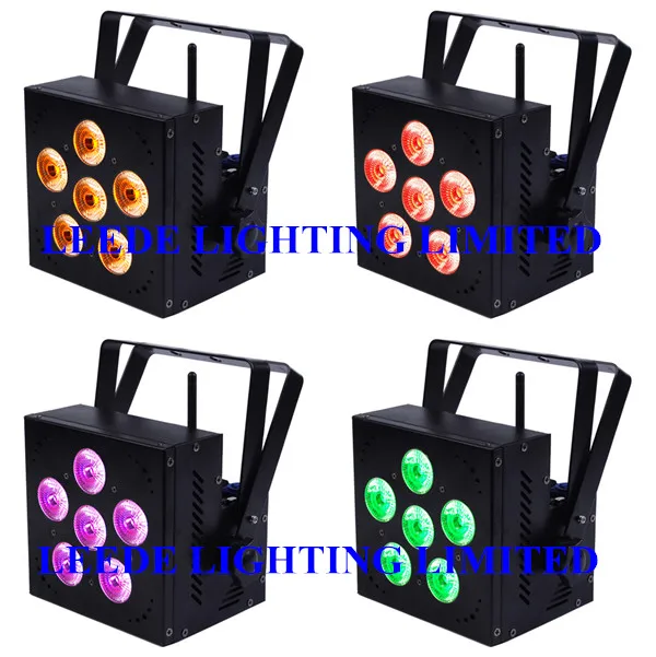 

(8pcs+1 rechargeable case)Best Selling mini led flat par 6*18W RGBAWUV battery wireless dmx led slim par
