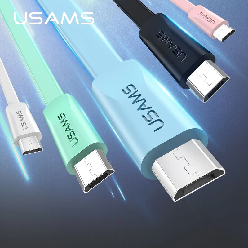 

USAMS Original Micro USB Cable,Sync Data Line microusb Cable for Samsung xiaomi Huawei Android Mobile Phone Cable 0.6m/1.2m