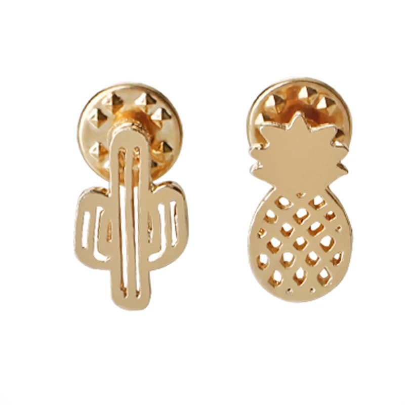 

Primary Color Cartton Hollow Pineapple Cactus Brooches Fashion Women Lapel Pin Collar Pins Hat Jackets Badge Jewelry