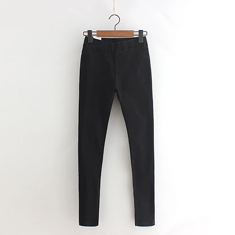 Обтягивающие джинсы длиной до щиколотки, женские повседневные джинсы, универсальные брюки бойфренда, женские брюки, узкие брюки для студенток - Цвет: Black