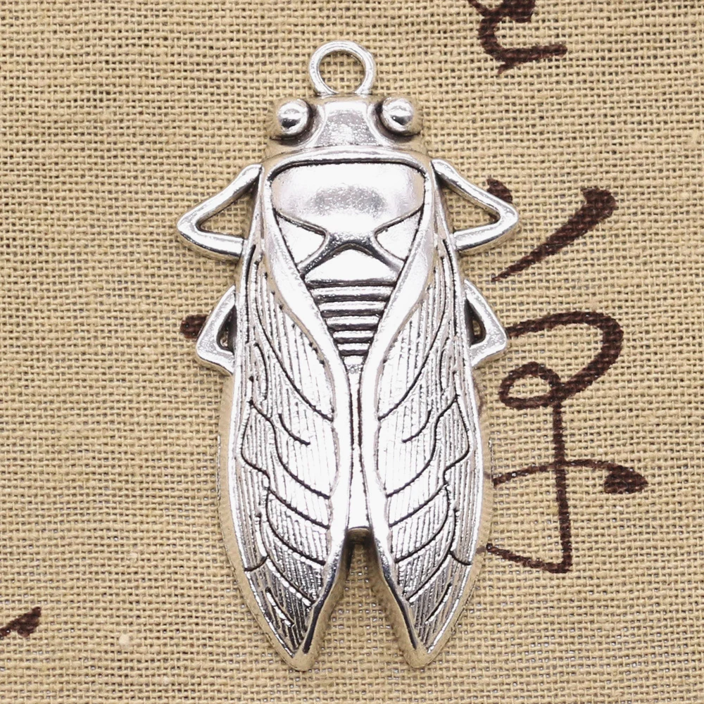2 шт. подвески Cicada 62x33 мм античное изготовление винтажные бронзовые тибетские