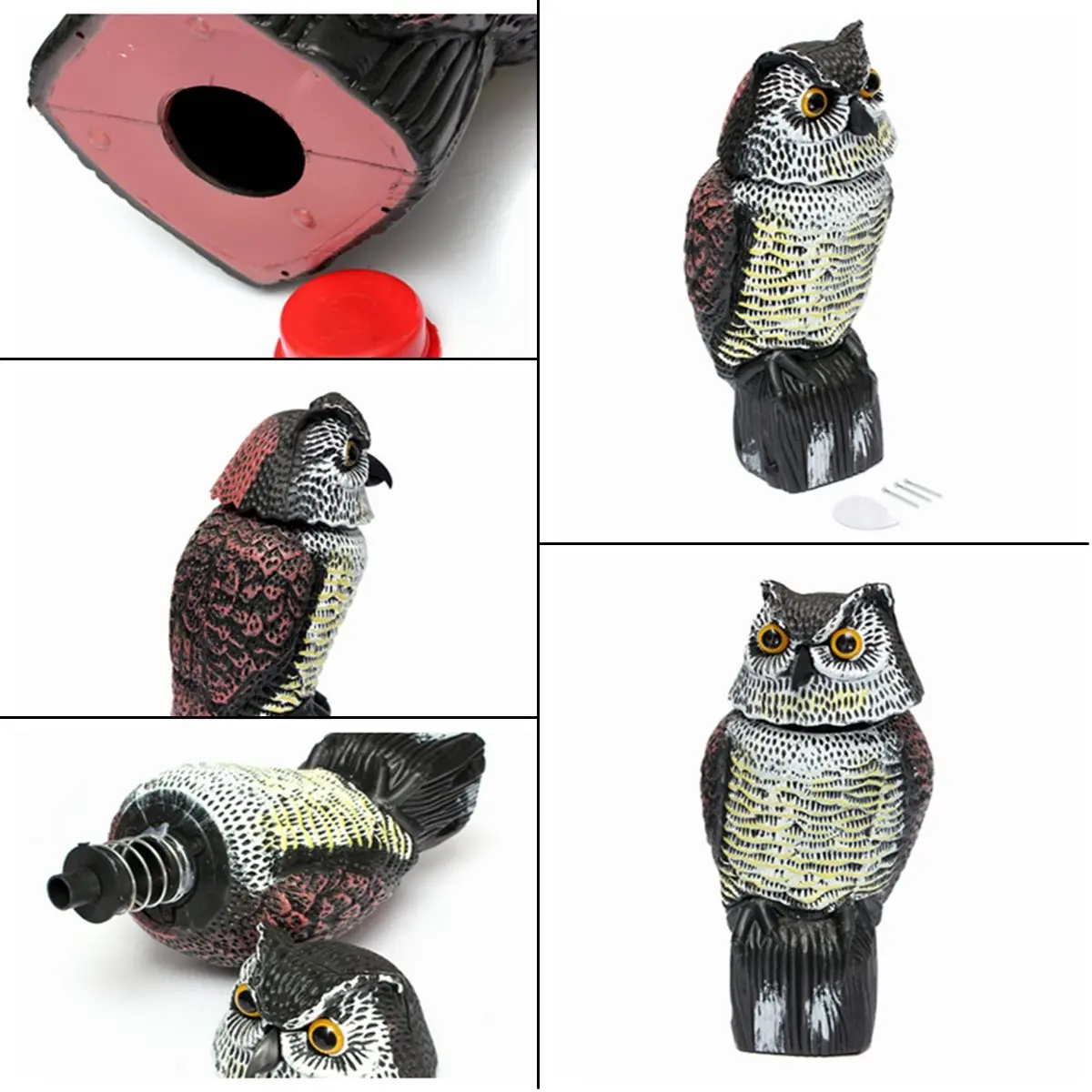Buy 1PC Large Realistic Owl Decoy With Rotating Head