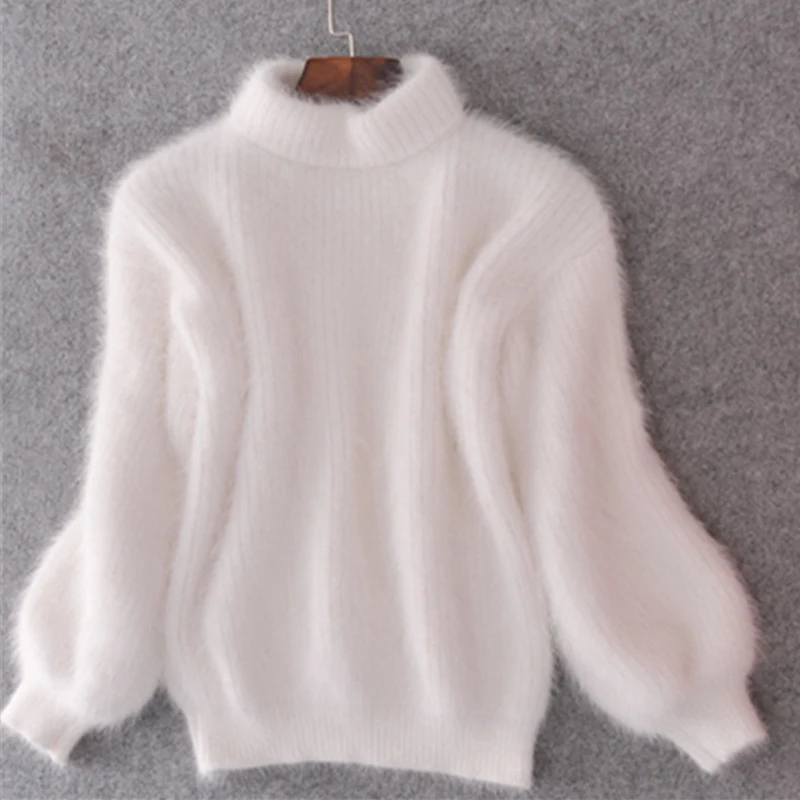 Новое поступление женский осенне-зимний свитер вязаный рукав-фонарик женский джемпер сплошной 9 цвета пуловеры