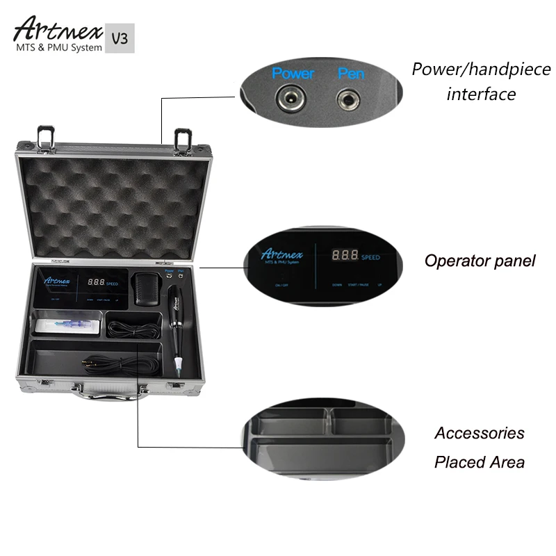 Artmex V3 MTS+ PMU цифровая Татуировка Профессиональный постоянный макияж машина для бровей Полупостоянный макияж устройство для татуажа татуировки
