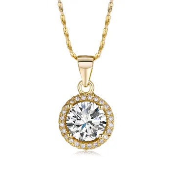

2017 New Genuine 925 Sterling Silver pendant Luxury Brand Necklace with 2.0Ct AAAA Level Zircon Necklaces Gift Jewelry for women