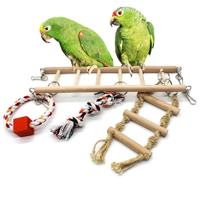 1PCS Suspension Bridge Parrot Climbing Ladder Pet Toys Birds Hamster Squirrel Cage Hanging Bridge Ladder Small pet Toys Chew Toy 2