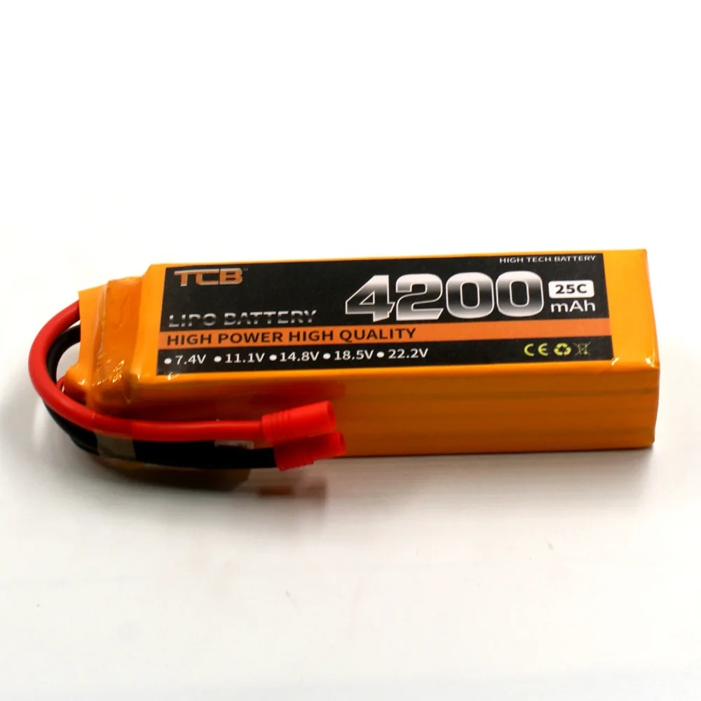 TCB RC lipo батарея 14 8 v 4200 mAh 25C 4S для самолета Дрон Акку сотового завода-выхода |