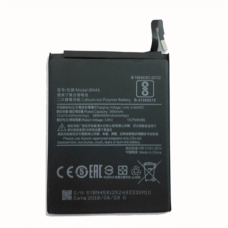 Built-in Baterij Phone Battery lithium Replaceme batteries BN45 3900mAh For Xiaomi hongmi Redmi Note 5 Bateria + Free Tools