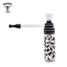 HORNET Different Pattern Hookah Shisha Smoking Pipes Glass Water Pipe 120MM Metal Tobacco Pipes Long Glass Mouth Filter