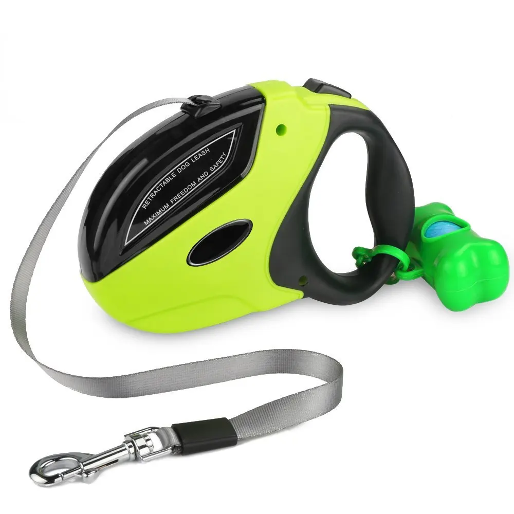 5m One handed Lock Retractable Dog Leash Nylon Extending Walking Leads