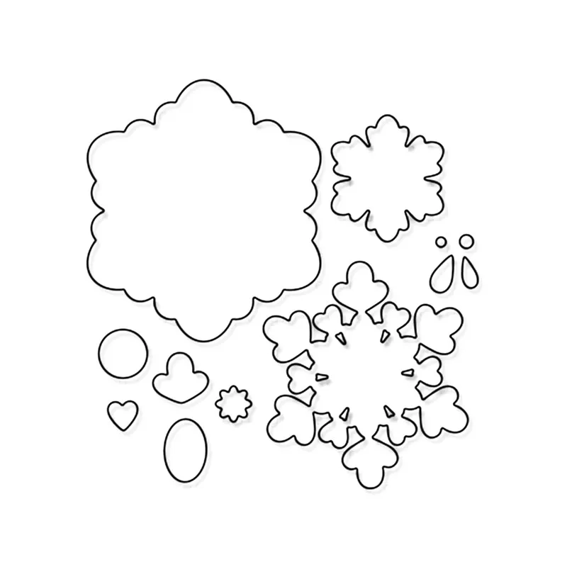 

YaMinSanNiO Snow Flower Metal Cutting Dies Christmas Scrapbooking Card Making Album Embossing Crafts Die Cut