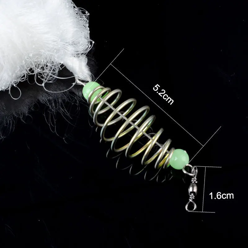 Copper Spring Shoal Fishing Net with Glow in Dark Beads Ball Bearing Swivels Solid Ring Fishing Connector Fishing Tools (4)