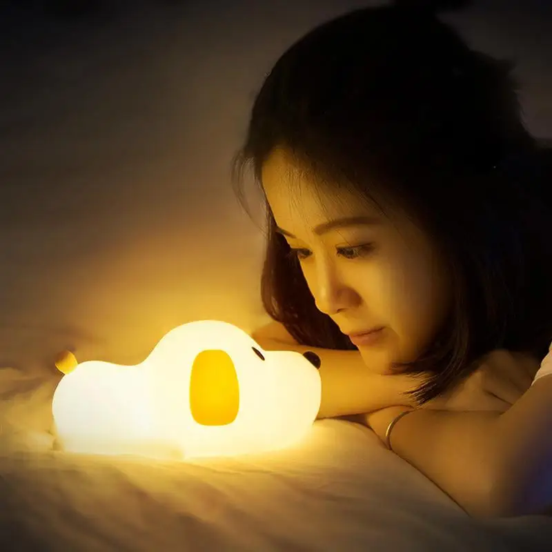 

Cute Dog Lamp Creative Puppy Silicone LED Night Light Bedroom Bedside Night Lamp Rechargeable For Baby Children Gift
