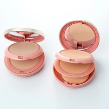 Мягкая полупрозрачная компактная прессованная Порошковая Палетка для контурирования лица финишная пудра корректор макияжа лица хайлайтер Палитра 2 в 1