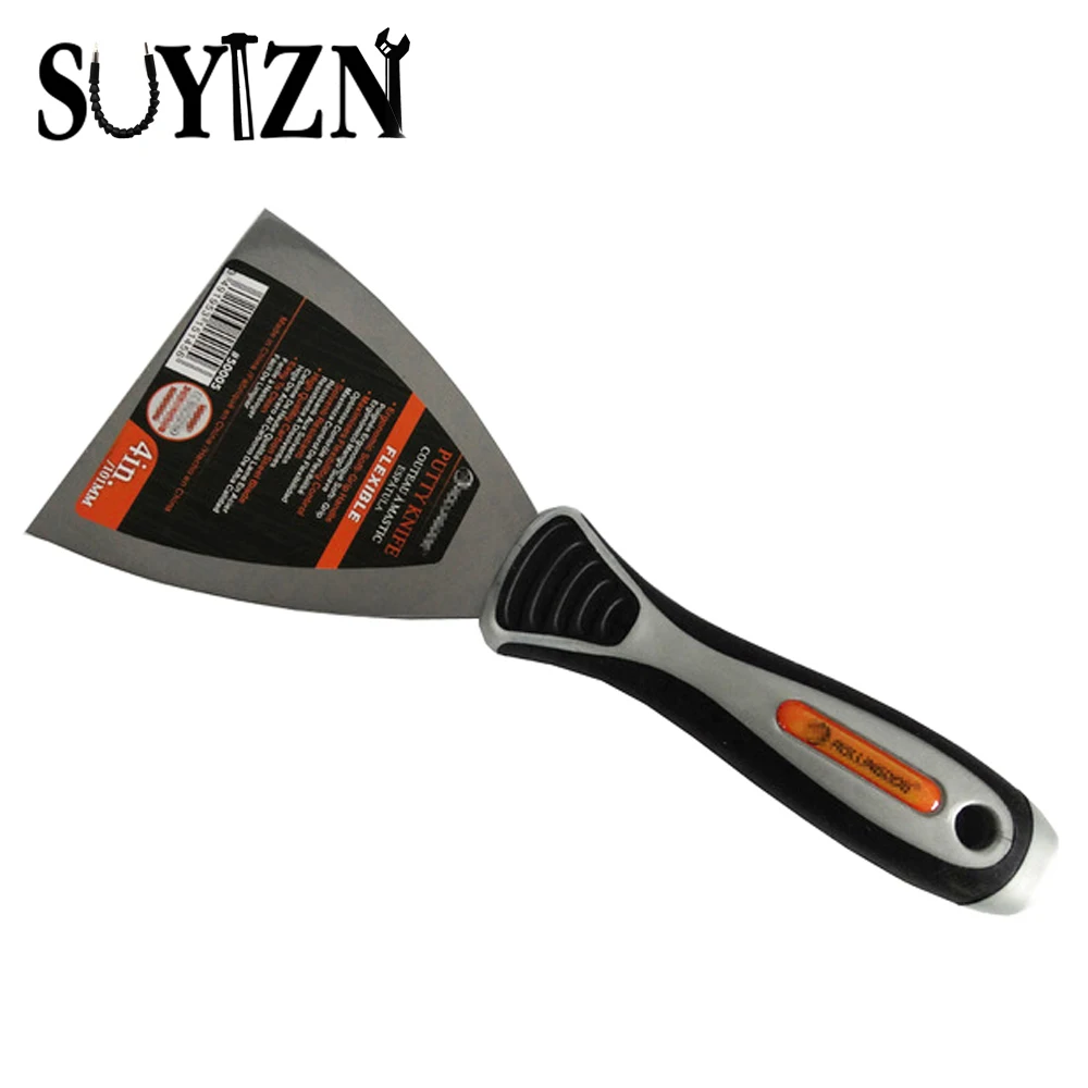 

4inch Construction Tools Bricky Putty Knife Steel Spatula For Putty Decorative Tool Plastering Tools For Building HW030