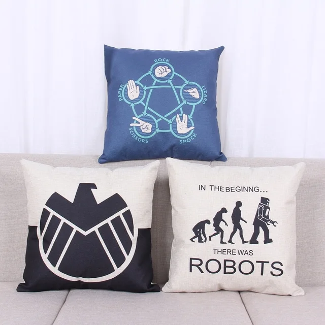 18 Inches Simple Style Cushion Cover The Bang Theory Pattern 18 Inches Simple Style Cushion Cover The Bang Theory Pattern Cotton Linen Pillow